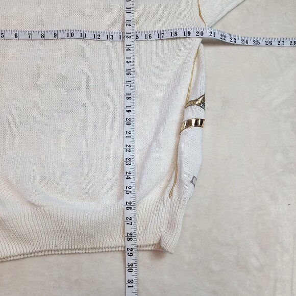 Vintage 80s Bonnie Boerer Butterfly Moth Embellished Sweater Womens Small - Picture 9 of 10